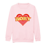 Retro heart (Personalised) valentines kids sweater