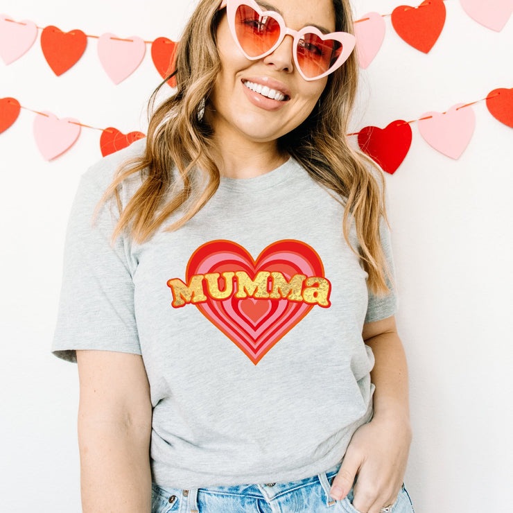 Retro heart adult organic tee