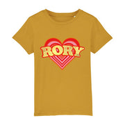 Retro heart (Personalised) Kids Organic T-Shirt