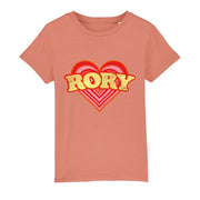 Retro heart (Personalised) Kids Organic T-Shirt