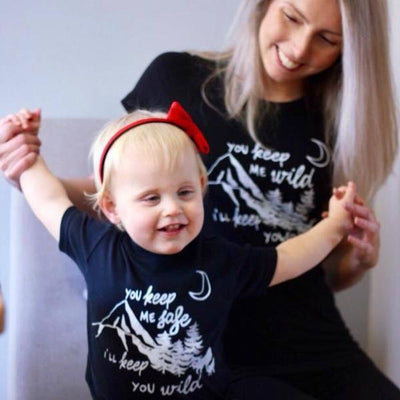 Safe and Wild T-Shirt and Kid's Tee / Vest Set