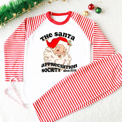 Santa Appreciation society (personalised year) Christmas personalised Kids Pyjamas