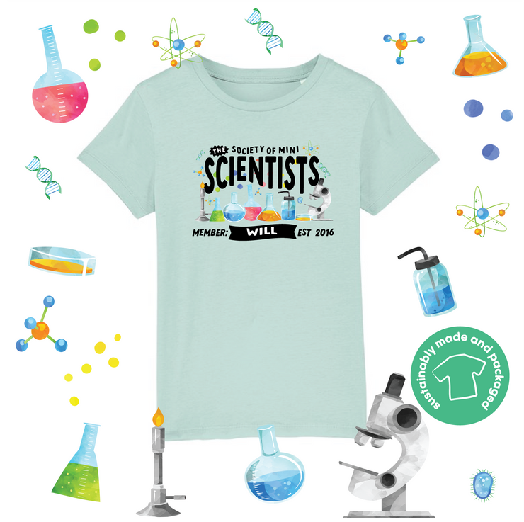 Mini Dreams scientist kids organic (personalised) t-shirt