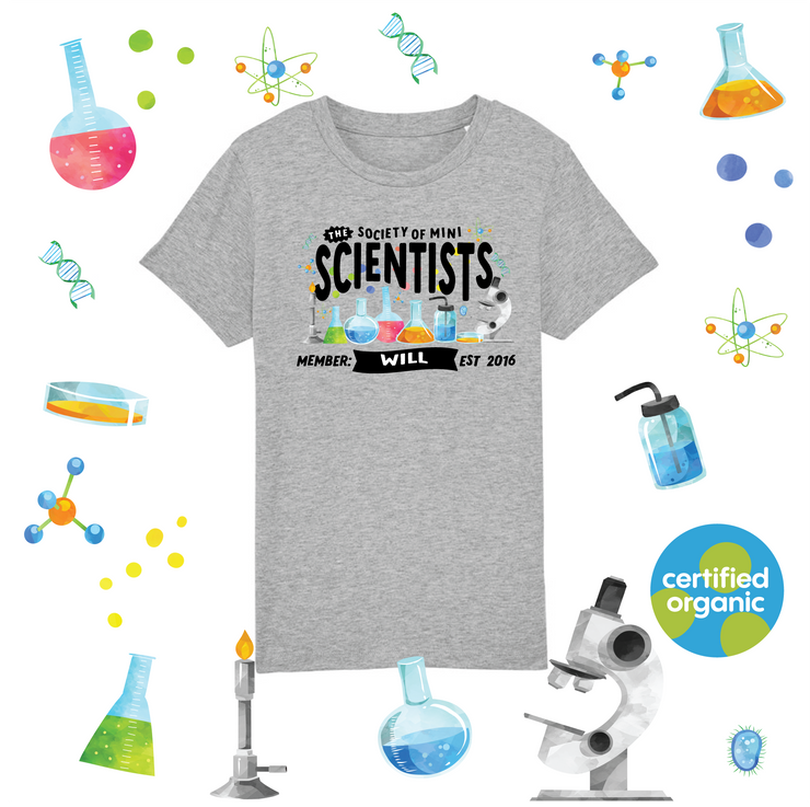Mini Dreams scientist kids organic (personalised) t-shirt