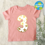 Birthday Shiny Star Kids Organic T-Shirt