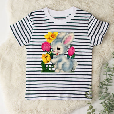 Retro bunny Striped kids and adultsTee (long and short sleeves)