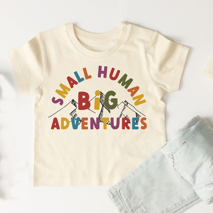 Small Human big adventures baby t-shirt/ romper