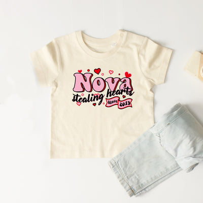 Stealing hearts (Personalised) Kids Organic T-Shirt