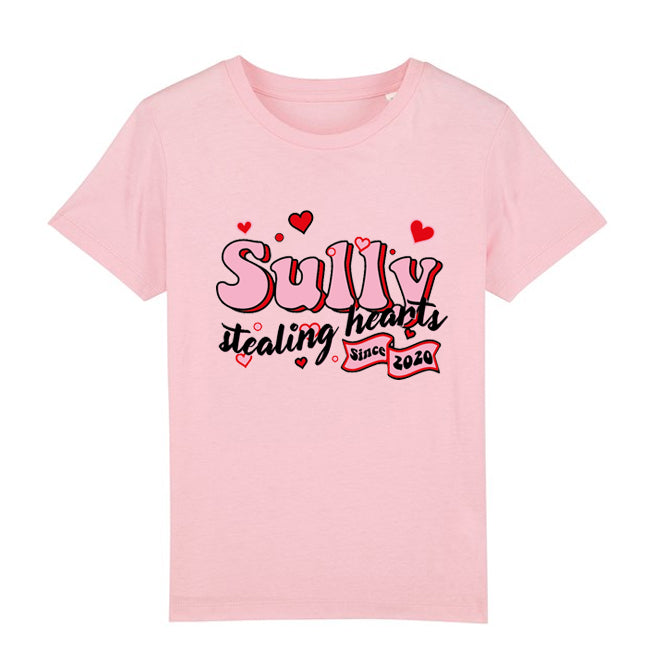 Stealing hearts (Personalised) Kids Organic T-Shirt