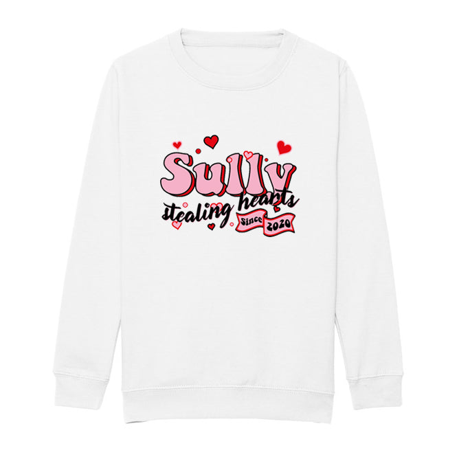 Stealing hearts (Personalised) valentines kids sweater
