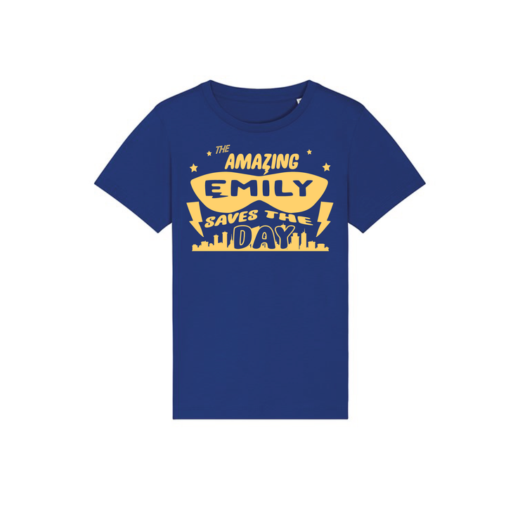 Super hero (personalised) organic kids t-shirt