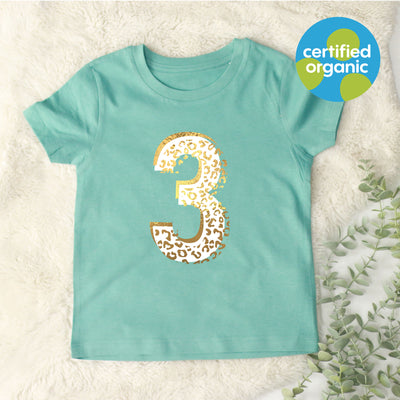 Birthday Leopard Kids Organic T-Shirt