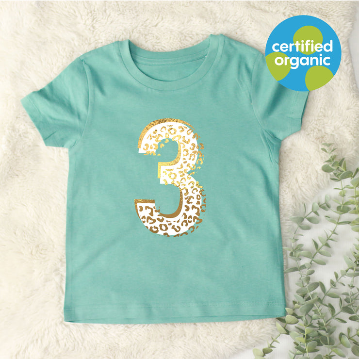 Birthday Leopard Kids Organic T-Shirt