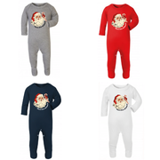 Vintage personalised santa Baby Footed Romper/ Vest