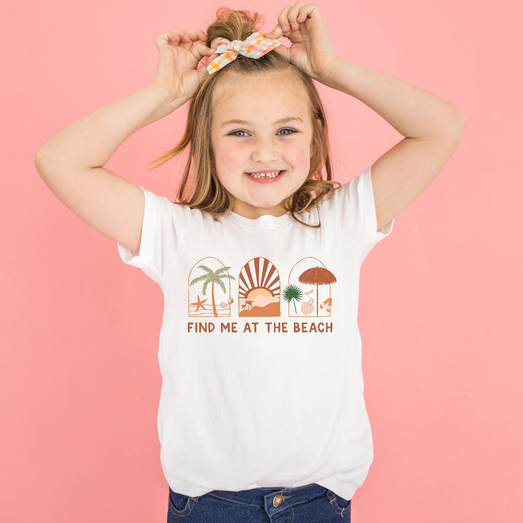 Tenner Tuesday find me at the beach white t-shirt (adults and kids)