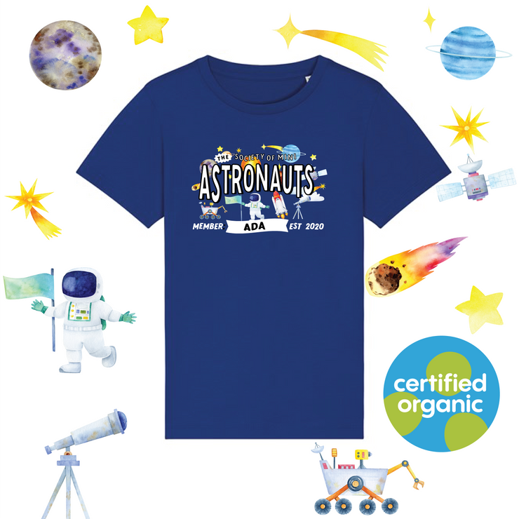 Mini Dreams astronaut kids (personalised) organic t-shirt