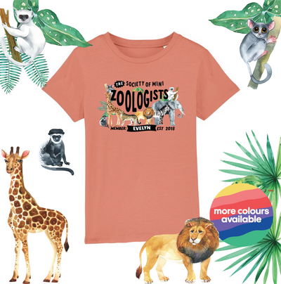 Mini Dreams zoologist kids (personalised) organic t-shirt