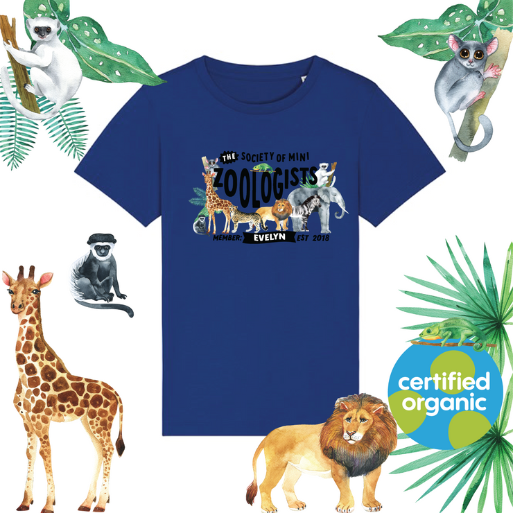 Mini Dreams zoologist kids (personalised) organic t-shirt